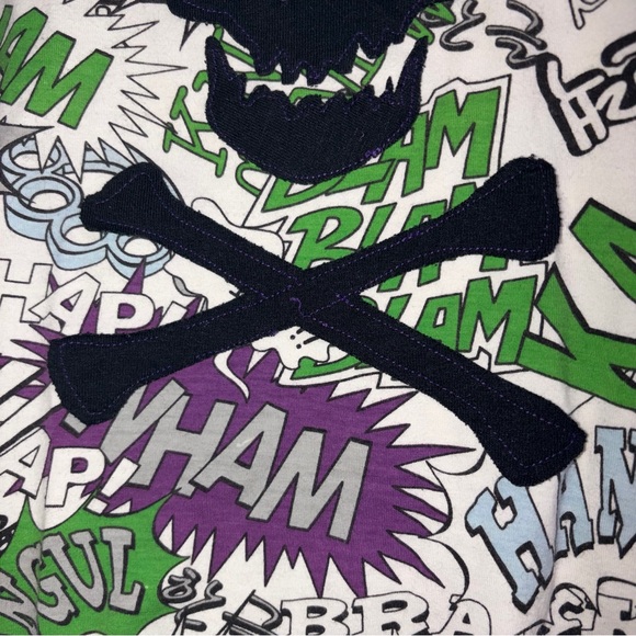 RAW BLUE LADY Graffiti/Comic Vintage Y2K Skull Baby Tee - Picture 6 of 7